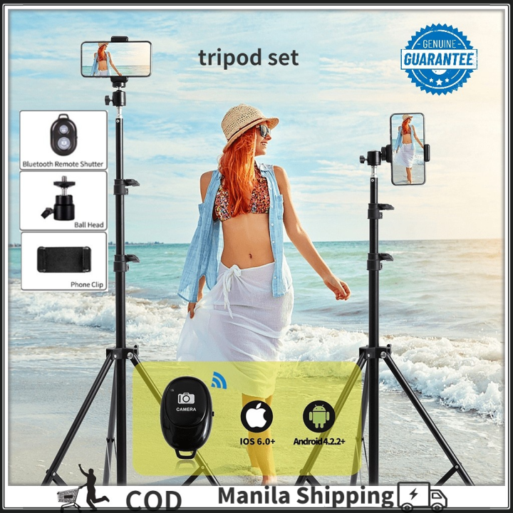 【COD】210CM Tripod For Phone Live Photography Selfie Tripod For Ring Light  With Shutter Holder Lazada PH