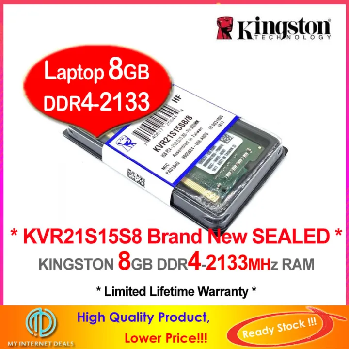 Kingston DDR4 RAM 8GB 2133 PC4-2133 Laptop Memory New and SEALED (KVR21S15S8/8)