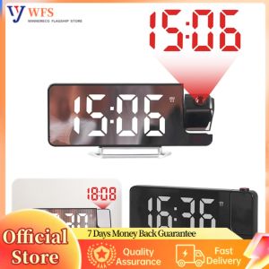 Smart Projection Alarm Clock with Brightness Control Digital Clock and Candleholder for Relaxing Bedroom Atmosphere
