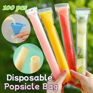 100pcs DIY Ice Popsicle Bag Cream Maker Mold Disposable Zip‑Seal Ice Cream Maker Bags for Homemade