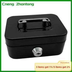 Cneng Money Safe Box Lockable Cash Box With KeyPortable Piggy Box Made Of Metal Small Security Lock Box Sturdy Coin Boxes For Kids