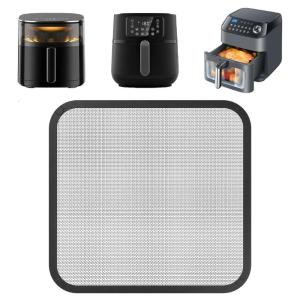 Air Fryers Splatter Guard with Handle Heat Resistant Cover Kitchen Accessory Air Fryers Cover Stainless Steel Texture