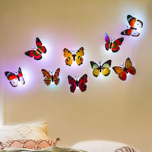 Colorful Romantic LED Butterfly Night Light / LED Butterfly Lamp for Home Valentines Day Wedding Propose Party