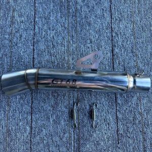 GT68 Universal 38-51mm Motorcycle Exhaust Pipe Baked Blue Stainless Steel Tailpipe Rear