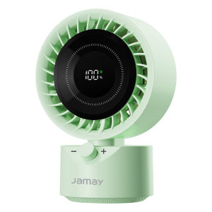 JAMAY 4000mAh Rechargeable Desk Fan with LED Light & Auto-Rotate 100 Speed Adjustable 15H Quiet Cooling Office use F23
