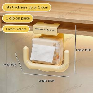 GREENSINDOOR Mirror Cabinet U-Shape Tissue Holder No Drill Wall Mounted Bathroom Tissue Box Holder Toilet Paper Storage Rack Organizer U型纸巾架