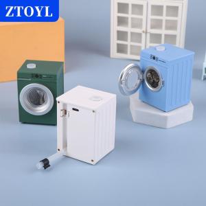 [COD] ZTOYL ของเล่นสำหรับตกแต่งบ้านตุ๊กตาเครื่องซักผ้าดรัมขนาดเล็ก