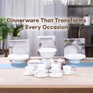 Home Gallery Opal Glass Dinner Plate 10.2 Inch 4pcs Food Grade Material BPA Free Microwave Safe