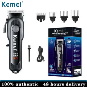 Kemei điện đẩy kéo đầu có thể điều chỉnh nhanh chóng sạc Màn hình LCD không bị mắc kẹt tóc Clipper KM-1132