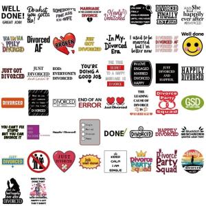 Removable Waterproof Divorce Cartoon Stickers Reusable Peelable Off Decals Labels For Personalizing Device Decoration