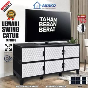 AKAKO lemari serbaguna plastik CATUR 3 kompartemen/2susun/3susun/4susun/5susun/ lemari baju plastik/lemari serbaguna murah