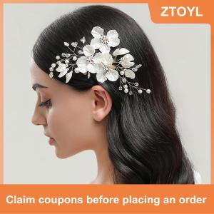 【ZTOYL】 Crystal Pearl Flower Hair Clips Elegant Headwear For Women Precious Jewels Bridal Wedding Hair Accessories