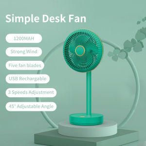 DQRGO [SG Stock] 1200MAH Portable Mini Fan Battery Strong Wind USB Rechargeable Desktop Fan Silent 3 Speeds Wind Small Table Fan Electric for Office Home