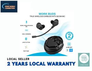 JLab Work Buds True Wireless Earbuds with Boom Mic (Black)(2 Years Local Warranty)