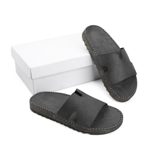 Dép da nam quai ngang cao cấp đế đúc nguyên khối may xung quanh đế🔸 Mã sản phẩm.TA32 ĐEN