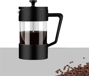 350ml Mini French Press Coffee Maker Stainless Steel Borosilicate Glass French Press Tea Press for Loose Tea BPA Free Heat Resistant Durable Easy to Clean
