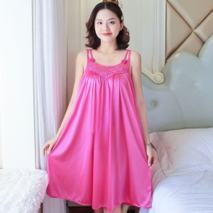 🫰🏻 Sweetie Store 🫰🏻 [ READY STOCK ] Women Pyjamas Plus Size Satin Nightdress With 10 Colour