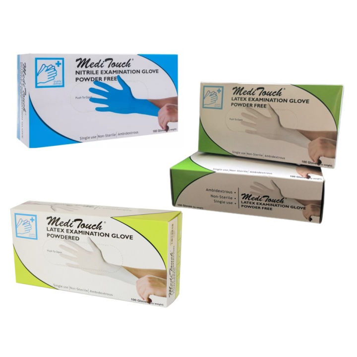 Free Pharmacy MediTouch latex examination glove powder free/ Nitrile Glove Powder Free/ Medi