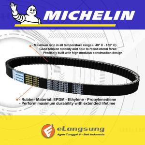 MICHELIN VANBELT VBELT YAMAHA NMAX N-MAX OLD 2DP ORIGINAL 100% DIJAMIN ASLI EPDM GARANSI 180 HARI