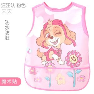 Paw Patrol Childrens Overalls Baby Eating Bibs Summer Breathable Kindergarten Protective Clothing Boys Waterproof Rice Pockets Reverse Dressing