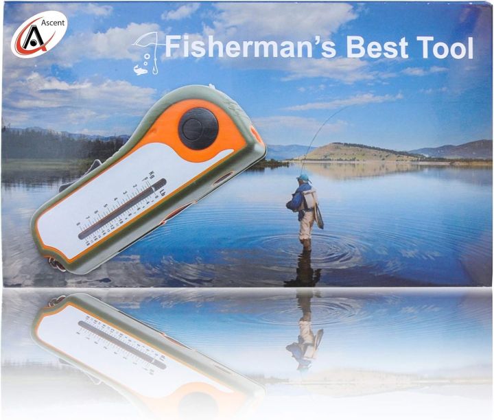Alat  nelayan memancing Multitool-penghapus cangkuk, pengikis skala, ukuran pita, pemotong umpan, lampu suluh, pisau, ting, skala berat, pembuka botol, Idea  untuk lelaki wanita kanak-kanak