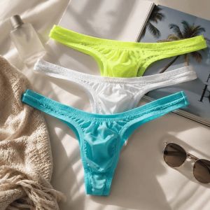 XYAX Seamless Ice Silk Low Waist Transparent Men Mesh Panties Soft Ultra-thin Triangle Underwear Men