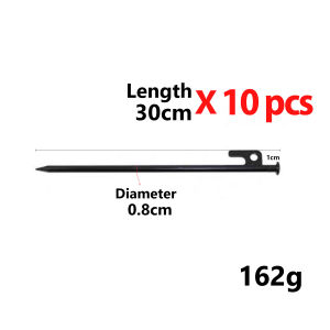 Outdoor Camping Stakes Reinforced Long Tent Stakes Anti-slip Hooks Camping Steel Stakes Canopy Pegs Flysheet Stake Nail