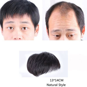 Wig for men real human hair hair extentsion short hair toupee hair black Wigs short hair clip Handsome Balding Smallest size
