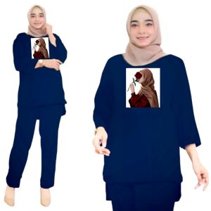 Setelan Wanita Jumbo Ld 130 cm Bahan Babyterry Baju One Set Wanita Dewasa Oversize TerbaruMawar