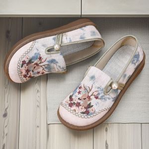 New Ethnic Style WomenS Soft Sole Slip-On Shoes Non-Slip Versatile Breathable Comfortable Shoes For Mothers