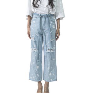 H1 high waisted ladies - Dist. snow blue splatter - Celana Jeans