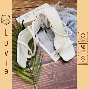 Dép nữ cao gót quai mảnh thời trang đẹp 7 phân Luvia 06CG