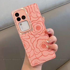 สำหรับ Vivo V30 Pro 5G เคสหนังแข็ง Camellia เคสครอบโทรศัพท์