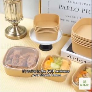 [Premium] Kraft/White Paper Square and Rectangular Cake Box / Sandwich Box with Clear Lid/Tart/Kuih Muih/Cake