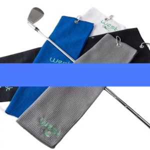 WH YVETTE 8 Colors Golf Towel High Water Absorption Cleaning Towels Cleans Clubs Microfiber Balls Hands Cotton 30*50cm With Carabiner Hook/Multicolor