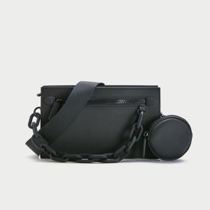 NESKIM PU Leather Sling Bag Men Waterproof Shoulder Bag Casual Small Square Bag Korea Trendy Crossbody Bag Fashion Messenger Bag Beg Lelaki