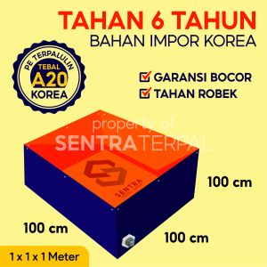 Kolam Terpal Ikan Kotak 100x100x100 / 1x1x1 / Terpal Kolam Import Korea Untuk Budidaya Ikan