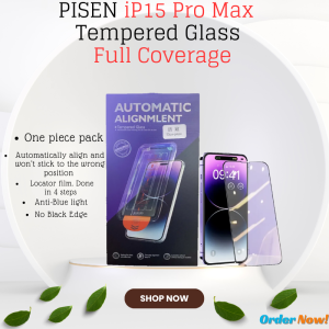 Pisen New Upgrade Full Cover Tempered Glass Phone Protection with Case for iPhone 15 iPhone 15 Plus iPhone 15 Pro iPhone 15 Promax
