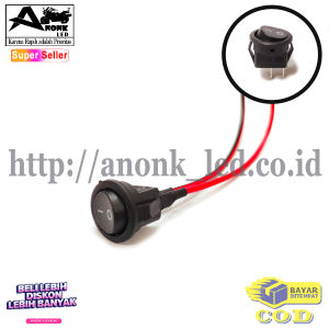 Saklar ON OFF Bulat Kecil siap pakai / Tombol Rocker Switch OnOff 2 Kaki Kabel / Saklar Lampu +Kabel