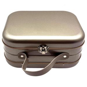 Heavy Duty Tin Storage Box Featuring Carrying Handle And Safety Lock Retro Storage Box For Secure Possessions