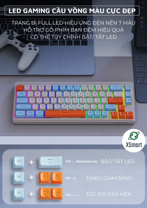 Bộ Bàn Phím Và Chuột Bluetooth FreeWolf M68 LED Pro Gõ Siêu Êm Pin Sạc Keycap PBT Cho Pc Lap | BigBuy360 - bigbuy360.vn Bộ Bàn Phím Và Chuột Bluetooth FreeWolf M68 LED Pro Gõ Siêu Êm Pin Sạc Keycap PBT Cho Pc Lap | BigBuy360 - bigbuy360.vn