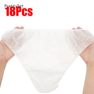 6/18Pcs Disposable Briefs Non Woven Fabric Mid Waist Design Skin Friendly Breathable Healthy Panties for Hotel SPA Everyday Salon Ladies