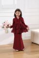 Baju Kurung Kebaya Budak Perempuan Raya 2025 Sage Green Nude Maroon. 