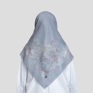 DAFANYA x Revalina S. Temat - Reiga Series Jilbab Motif Floral Kerudung Segi Empat Hijab Scarf bahan Voal Laser Cut