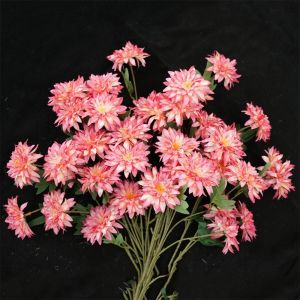 UTOPUS 64cm Length Artificial Dahlia Flower 3 Heads Long Branch Faux Flower Floral Arrangement Silk Flower Home Decor