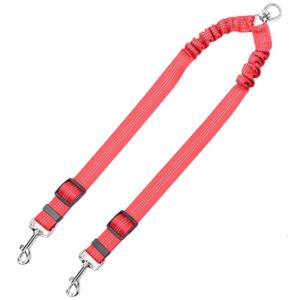Double Pet Leash For 2 Dog Walking Stable Nylon Training Rope Safety Metal Clip Breeds Leads with Reflective Strips