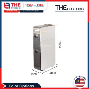 THE L17cm (3/4 Layers) Bathroom Toilet Waterproof Side Storage Cabinet Rack Shelves