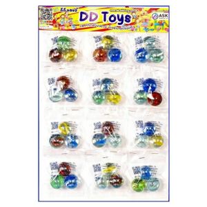 ลูกแก้วแผง สายรุ้ง 25มิล ชนิด แผง บรรจุ 12 ถุง/แผง แก้วแท้เกรดA ลูกกลมมาตรฐาน