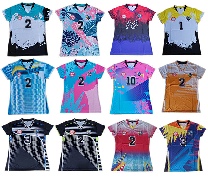 Jersey kaos atasan baju team bola voli putri murah full printing