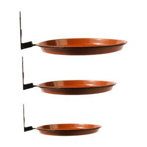 3PCS Garden Bird Feeder Feeding Tray and Mounted Nonrust Base for Attracting Various Wild Bird Species Observation Tool